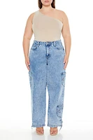 Plus Wide-Leg Cargo Jeans