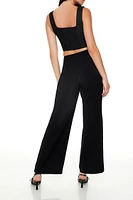 High-Rise Wide-Leg Trouser Pants