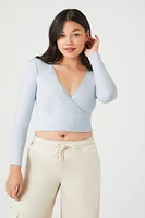 Ribbed Lace-Trim Crop Top