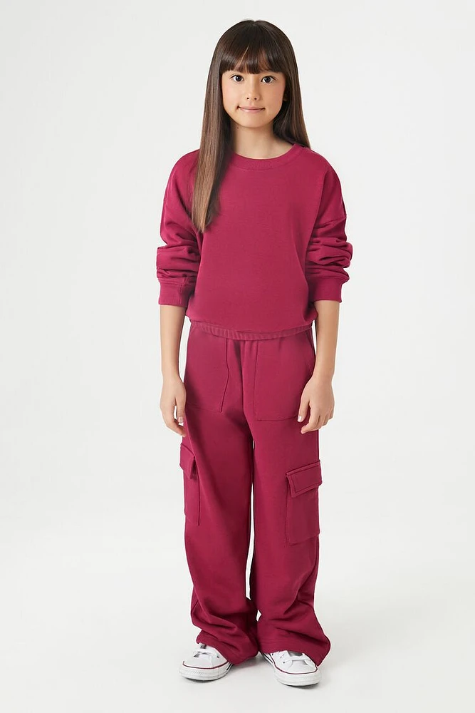 Girls French Terry Cargo Sweatpants (Kids)