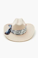 Knotted Paisley-Trim Cowboy Hat