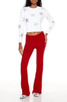 Sequin Snowflake Cropped Sweater