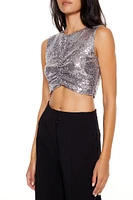 Metallic Sequin Crop Top