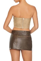 Buckled Faux Leather Tube Top