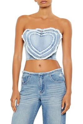 Denim Heart Tube Top