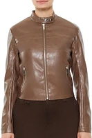 Faux Leather Moto Jacket