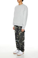 Camo Leaf Print Utility Pants