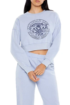 Caviar Graphic Cropped Pullover