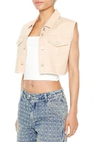 Frayed-Trim Cropped Vest