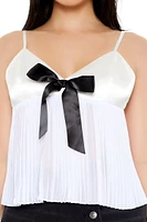 Satin Bow Flounce Cami