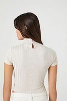 Ribbed Mock Neck Crop Top