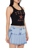 Studded Texas Cropped Tank Top