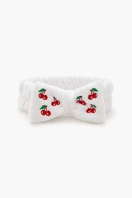 Plush Cherry Bow Headwrap