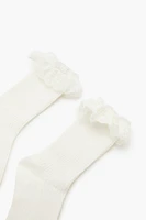 Ruffle-Trim Ribbed Crew Socks