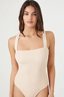 Ribbed Sweater-Knit Bodysuit