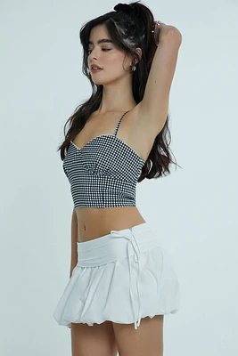 Gingham Sweetheart Cropped Cami