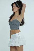 Gingham Sweetheart Cropped Cami
