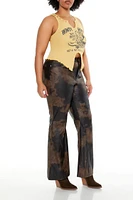 Plus Cloud Wash Faux Leather Pants