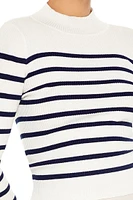 Striped Mock Neck Sweater