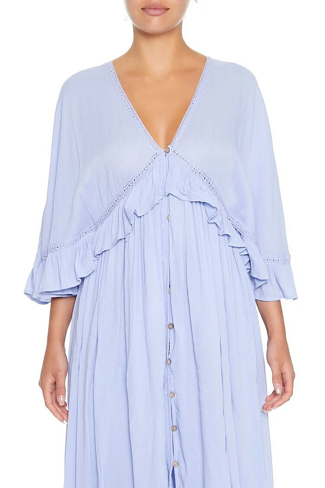 Forever 21 Butterfly-Sleeve Flounce Maxi Dress | MainPlace Mall