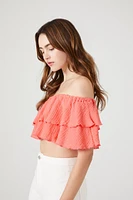 Off-the-Shoulder Flounce Crop Top