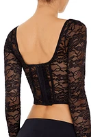 Lace Lingerie Corset Crop Top