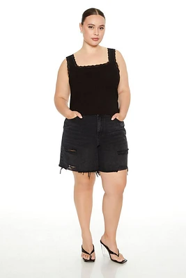 Plus Denim Bermuda Shorts