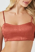 Satin Animal Print Sweetheart Bralette