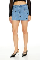 Bow Denim Mini Skirt