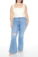 Plus Square-Neck Crop Top