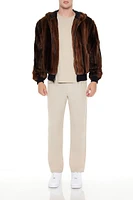 Gradient Faux Fur Zip-Up Jacket