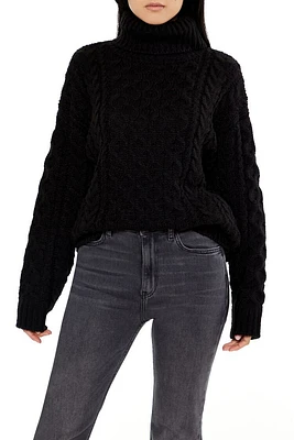 Cable Knit Turtleneck Sweater