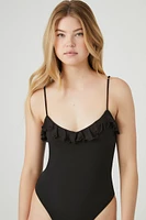 Ruffle-Trim Cami Bodysuit