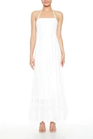 Tiered Gauze Halter Maxi Dress