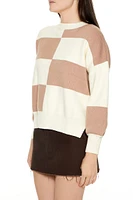 Checkered Round-Neck Sweater