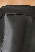 Faux Leather Foldover Tube Dress