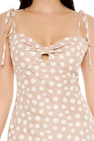 Linen-Blend Polka Dot Maxi Dress
