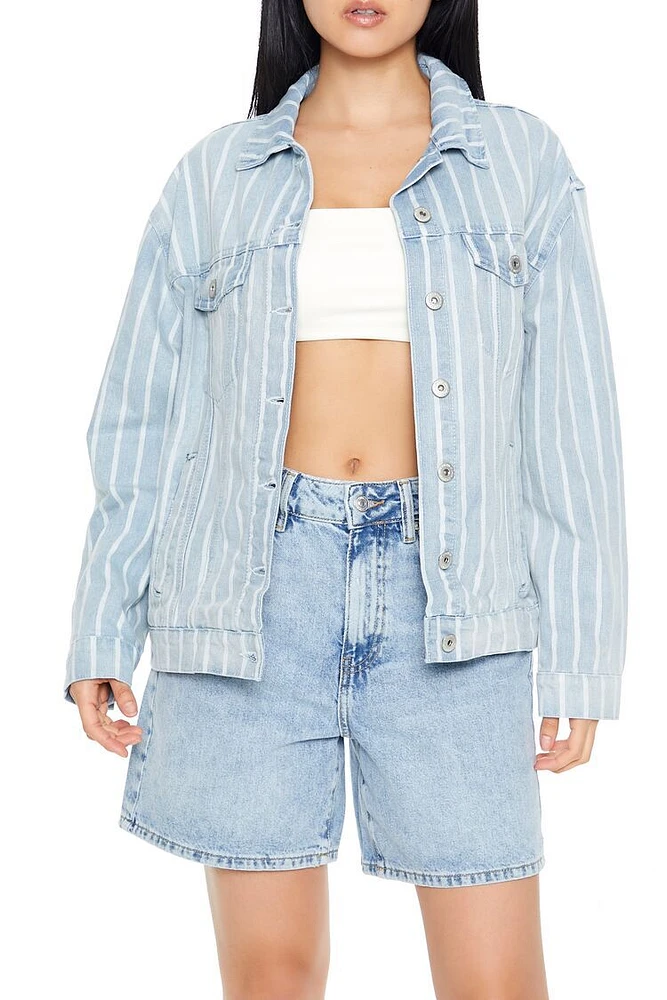 Striped Denim Trucker Jacket