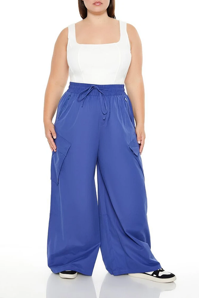 Plus Wide-Leg Cargo Pants