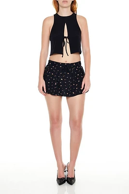 Pleated Ditsy Floral Skort