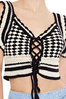 Sweater-Knit Geo Crop Top