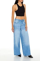 Stone Wash Low-Rise Baggy Jeans