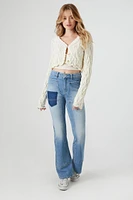 Seamed Mid-Rise Bootcut Jeans