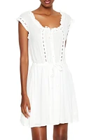 Eyelet Off-the-Shoulder Mini Dress