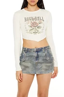 Rock & Roll V-Cut Cropped Tee