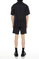 Pinstriped Drawstring Shorts