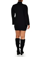 Plus Turtleneck Mini Sweater Dress