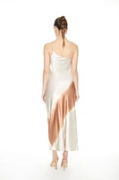 Dip-Dye Satin Maxi Dress