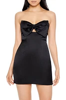 Satin Bow Tube Mini Dress