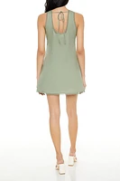 Plunging Lace-Trim Mini Dress